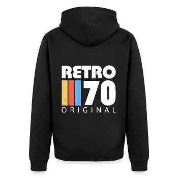 1970 Anniversaire Né En 1970 Rétro Vintage - Veste à capuche bio Premium Unisexe - noir - Dos - Nico (187cm)