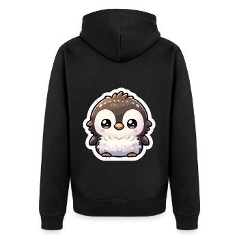 Niedliche Pinguine Kleiner Pinguin Pinguin-Liebhaber - Unisex Premium Bio Zip Hoodie - Schwarz - Hinten - Nico (187cm)
