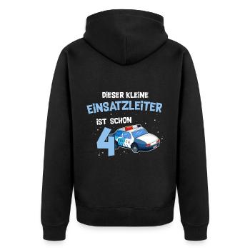 4 Anniversaire Police 4 ans - Veste à capuche bio Premium Unisexe - noir - Dos - Nico (187cm)