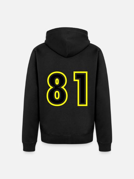 81 Number College - Unisex Premium Organic Zip Hoodie - black
