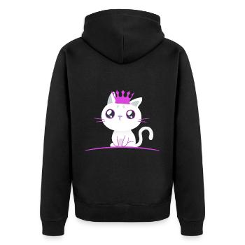 Chaton Princesse Chat Chats Enfants Bébé - Veste à capuche bio Premium Unisexe - noir - Dos - Nico (187cm)