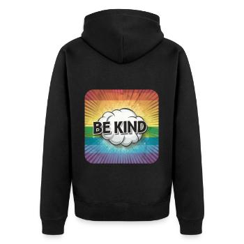 LGBTQ Soyez gentil - Veste à capuche bio Premium Unisexe - noir - Dos - Nico (187cm)