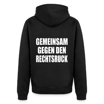 Ensemble contre un virage à droite - Veste à capuche bio Premium Unisexe - noir - Dos - Nico (187cm)