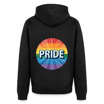 LGBTQ PRIDE - Unisex Premium Bio Zip Hoodie - Schwarz - Hinten - Nico (187cm)