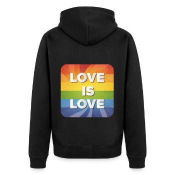 LGBTQ Love is Love - Unisex Premium Organic Zip Hoodie - black - Back - Nico (187cm)