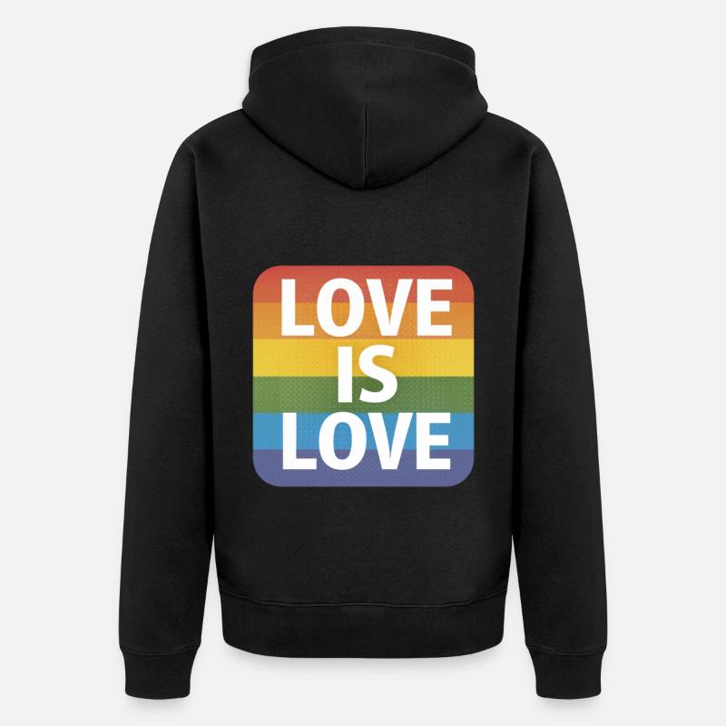 LGBTQ L’amour, c’est l’amour - Veste à capuche bio Premium Unisexe - noir