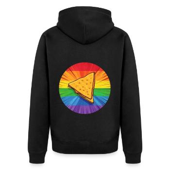 LGBTQ Nacho - Unisex Premium Organic Zip Hoodie - black - Back - Nico (187cm)