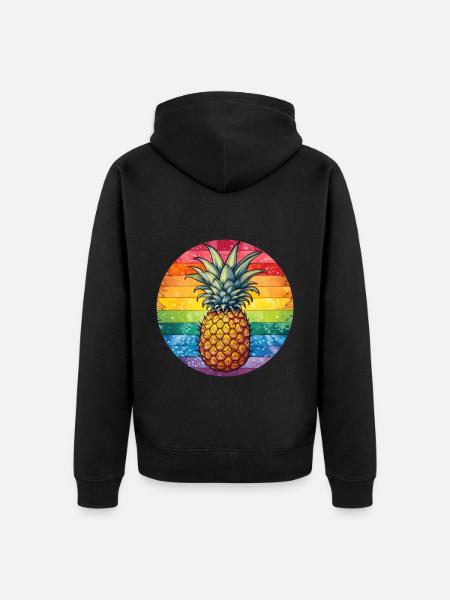 LGBTQ Pineapple - Unisex Premium Organic Zip Hoodie - black