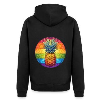 Ananas LGBTQ - Veste à capuche bio Premium Unisexe - noir - Dos - Nico (187cm)