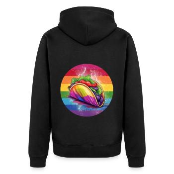 LGBTQ Taco - Unisex Premium Organic Zip Hoodie - black - Back - Nico (187cm)