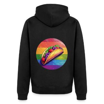 LGBTQ Taco - Unisex Premium Organic Zip Hoodie - black - Back - Nico (187cm)