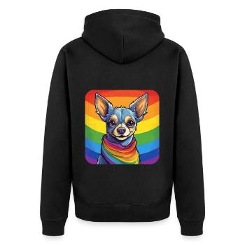LGBTQ Chihuahua - Veste à capuche bio Premium Unisexe - noir - Dos - Nico (187cm)