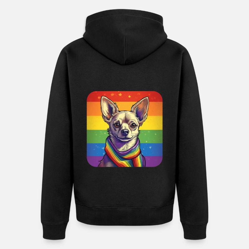 LGBTQ Chihuahua - Veste à capuche bio Premium Unisexe - noir