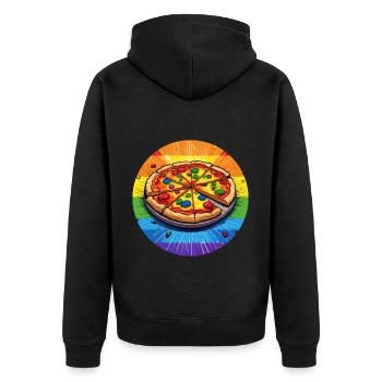 LGBTQ Pizza - Veste à capuche bio Premium Unisexe - noir - Dos - Nico (187cm)