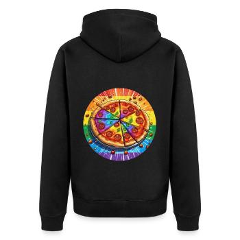 LGBTQ Pizza - Veste à capuche bio Premium Unisexe - noir - Dos - Nico (187cm)
