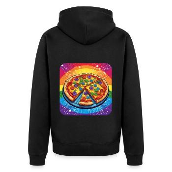 LGBTQ Pizza - Veste à capuche bio Premium Unisexe - noir - Dos - Nico (187cm)