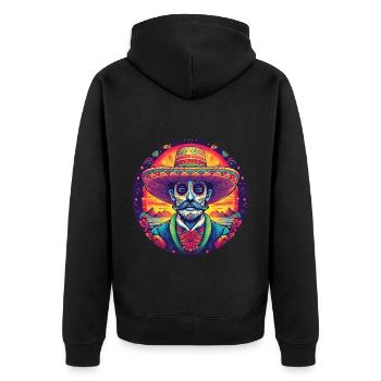 5 de Mayo Party Drinko de Mayo Sugar Skull Sombr - Unisex Premium Organic Zip Hoodie - black - Back - Nico (187cm)