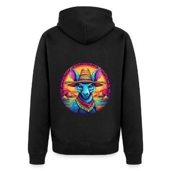 5 de Mayo Party Drinko de Mayo Chupacabra - Unisex Premium Organic Zip Hoodie - black - Back - Nico (187cm)