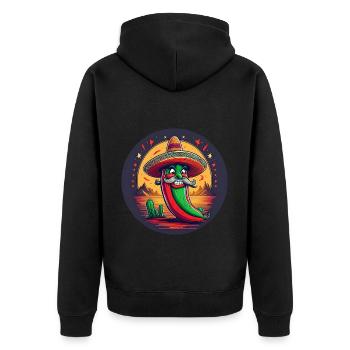5 de Mayo Party Drinko de Mayo Chili Sombrero - Unisex Premium Organic Zip Hoodie - black - Back - Nico (187cm)