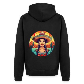 5 de Mayo Party Drinko de Mayo pretty Latina - Unisex Premium Organic Zip Hoodie - black - Back - Nico (187cm)