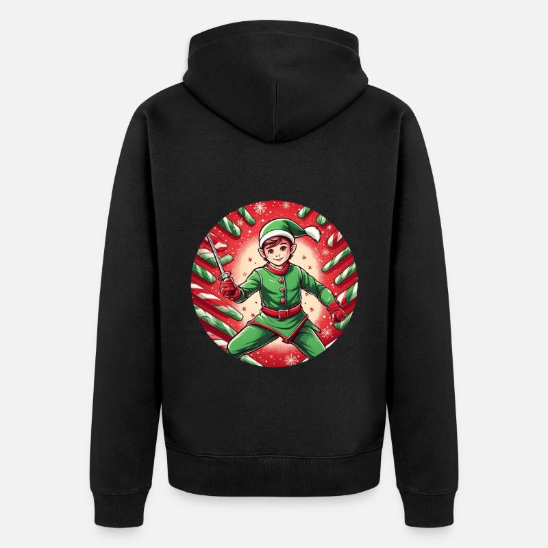 Clôture elfe de Noël - Veste à capuche bio Premium Unisexe - noir