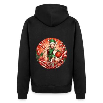 Basket-ball elfe de Noël - Veste à capuche bio Premium Unisexe - noir - Dos - Nico (187cm)