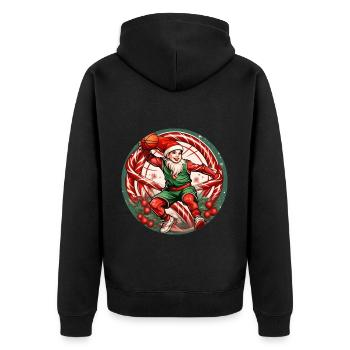 Basket-ball elfe de Noël - Veste à capuche bio Premium Unisexe - noir - Dos - Nico (187cm)
