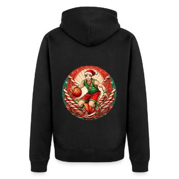 Basket-ball elfe de Noël - Veste à capuche bio Premium Unisexe - noir - Dos - Nico (187cm)