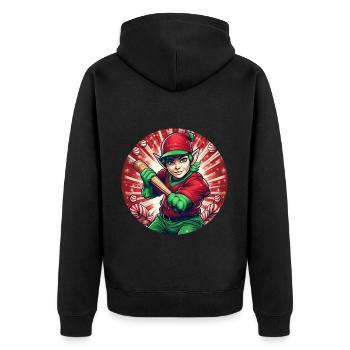Christmas Elf baseball - Unisex Premium Organic Zip Hoodie - black - Back - Nico (187cm)