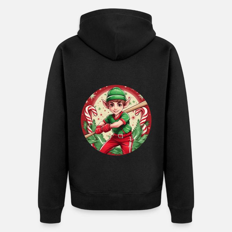 Baseball elfe de Noël - Veste à capuche bio Premium Unisexe - noir