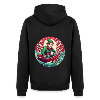 Aviron de lutin de Noël - Veste à capuche bio Premium Unisexe - noir - Dos - Nico (187cm)