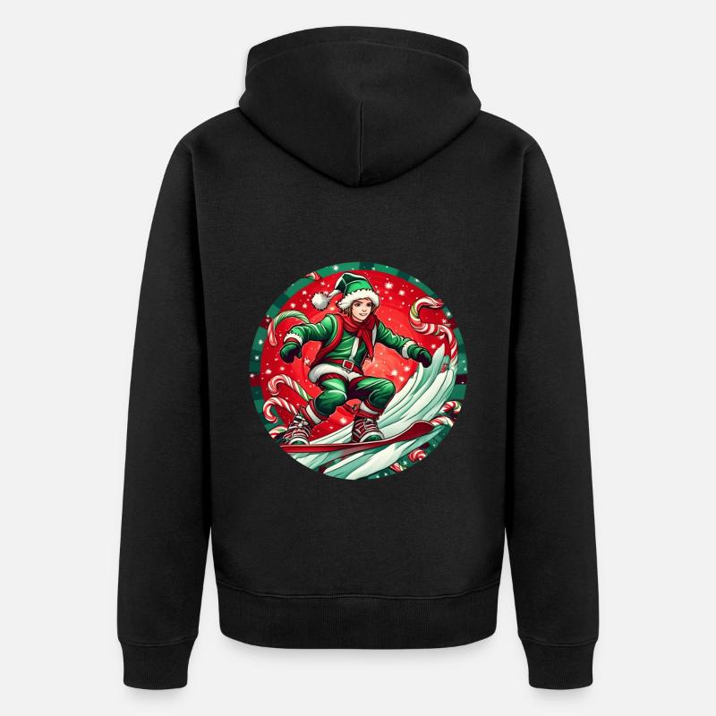 Elfe de Noël Snowboard - Veste à capuche bio Premium Unisexe - noir
