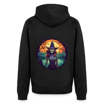 Gruseliges Halloween-partykostüm Hexe - Veste à capuche bio Premium Unisexe - noir - Dos - Nico (187cm)