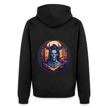 Gruseliges Halloween-party-kostüm Waldhexe - Unisex Premium Bio Zip Hoodie - Schwarz - Hinten - Nico (187cm)