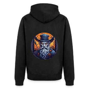 Gruseliges Halloween-partykostüm Hexenmeister - Veste à capuche bio Premium Unisexe - noir - Dos - Nico (187cm)
