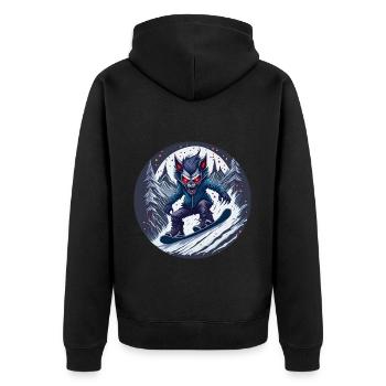 Gruseliges Halloween Party Kostüm Werwolf - Unisex Premium Organic Zip Hoodie - black - Back - Nico (187cm)