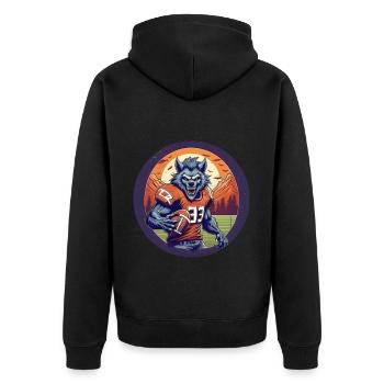 Creepy Halloween Party Costume Werewolf American - Unisex Premium Organic Zip Hoodie - black - Back - Nico (187cm)
