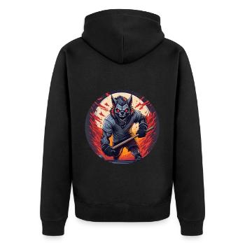 Creepy Halloween Party Costume Werewolf Field - Unisex Premium Organic Zip Hoodie - black - Back - Nico (187cm)