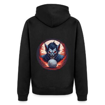 Spooky Halloween party costume - Unisex Premium Organic Zip Hoodie - black - Back - Nico (187cm)