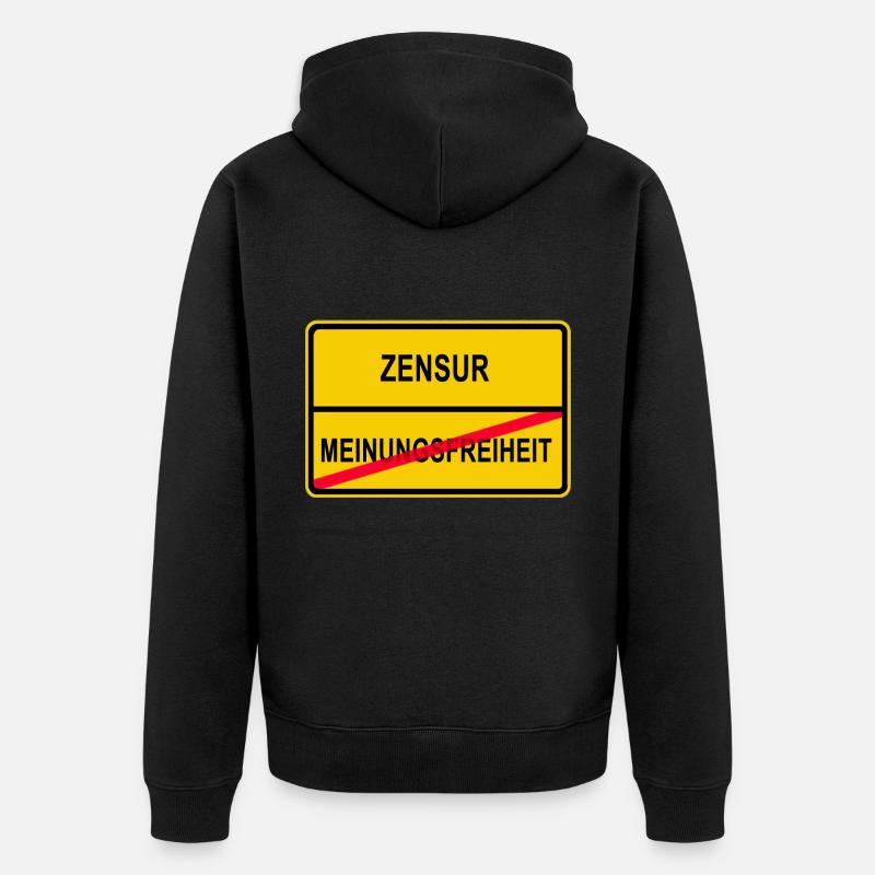 Censure - Liberté d’expression - Veste à capuche bio Premium Unisexe - noir