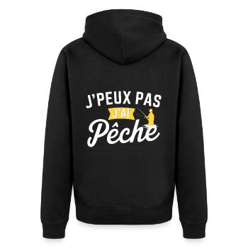 J peux pas j ai Pêche - Veste à capuche bio Premium Unisexe - noir - Dos - Nico (187cm)