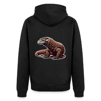 Komodo Dragon - Unisex Premium Bio Zip Hoodie - Schwarz - Hinten - Nico (187cm)
