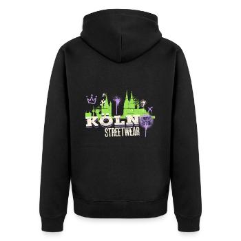 Cologne Skyline Ville Allemagne Cologne Graffiti - Veste à capuche bio Premium Unisexe - noir - Dos - Nico (187cm)