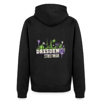Dresden Skyline City Germany Graffiti - Unisex Premium Organic Zip Hoodie - black - Back - Nico (187cm)