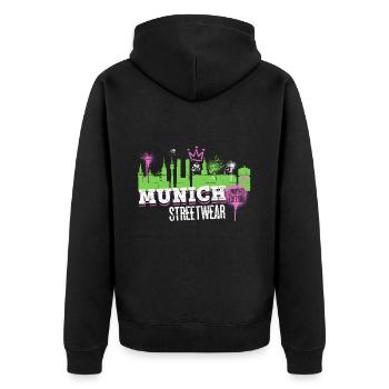 Munich Munich Skyline City Germany Graffiti - Unisex Premium Organic Zip Hoodie - black - Back - Nico (187cm)