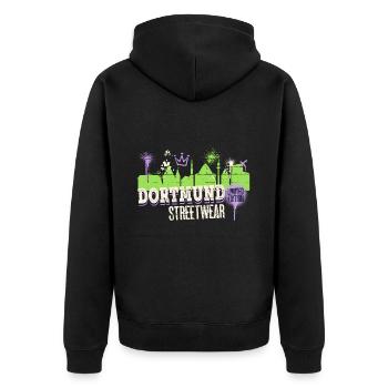 Dortmund Skyline City Germany Graffiti - Unisex Premium Organic Zip Hoodie - black - Back - Nico (187cm)