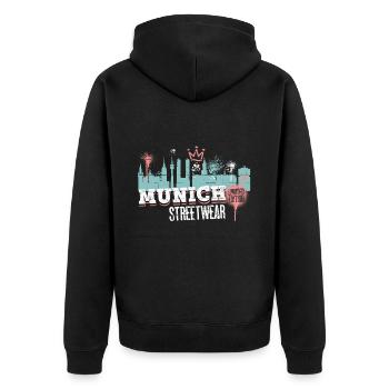 Munich Munich Skyline City Germany Graffiti - Unisex Premium Organic Zip Hoodie - black - Back - Nico (187cm)