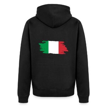 Italien italien flag italy - Unisex Premium Bio Zip Hoodie - Schwarz - Hinten - Nico (187cm)
