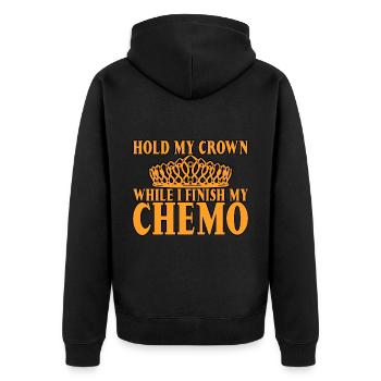 Tenez ma couronne pendant que je termine ma chimio 24 - Veste à capuche bio Premium Unisexe - noir - Dos - Nico (187cm)