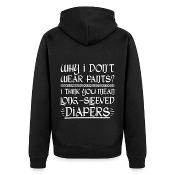 Schottischer Kilt Tracht - Schottenrock Schottland - Unisex Premium Bio Zip Hoodie - Schwarz - Hinten - Nico (187cm)